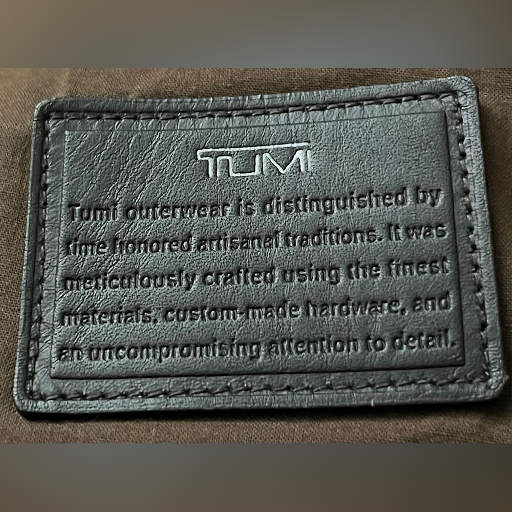 Tumi Aviator Leather Coat Brown Burnished Leather -Medium - Picture 7 of 7
